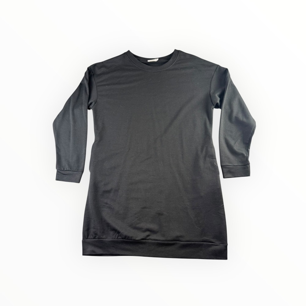 Luckymore‎ Womens Black Long Sleeve Crew Neck Sweatshirt Dress Size M